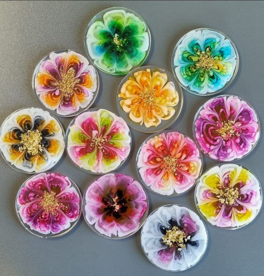 4-piece Resin Flower Coaster - 6th January 2025