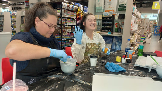 Me and My Bestie Doing Blooms Acrylic Pouring Class - 31st January 2025